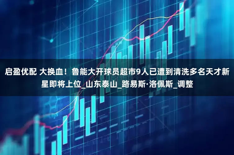 启盈优配 大换血！鲁能大开球员超市9人已遭到清洗多名天才新星即将上位_山东泰山_路易斯·洛佩斯_调整