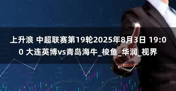 上升浪 中超联赛第19轮2025年8月3日 19:00 大连英博vs青岛海牛_梭鱼_华润_视界